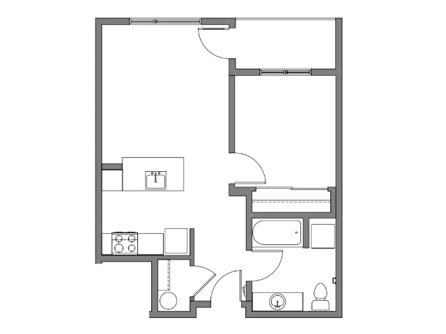 ONE BEDROOM floor plan